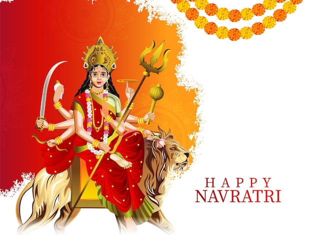 Gelukkige Navratri Indiase festival achtergrond of groeten kaart