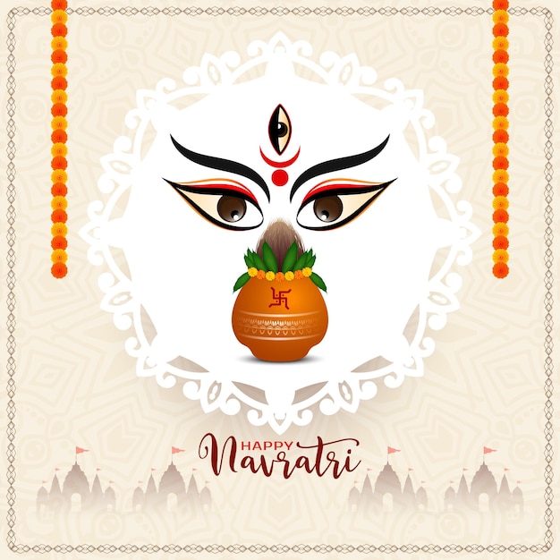 Gelukkige Navratri traditionele Indiase festival achtergrond kaart