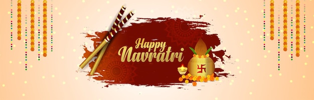 Gelukkige navratri-vieringsbanner of -koptekst