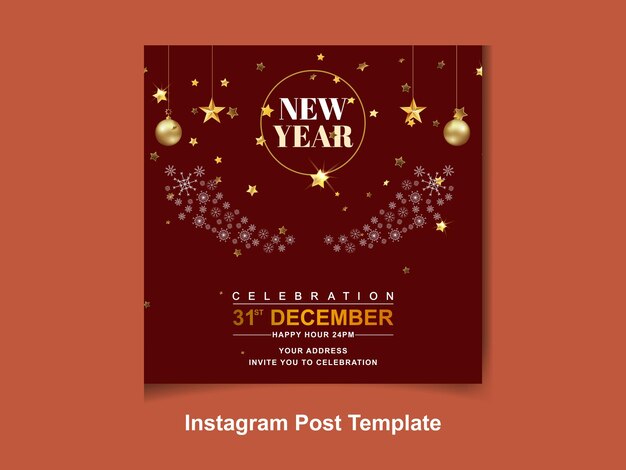 Gelukkige Nieuwjaarsfeest Poster Cover Vector Template