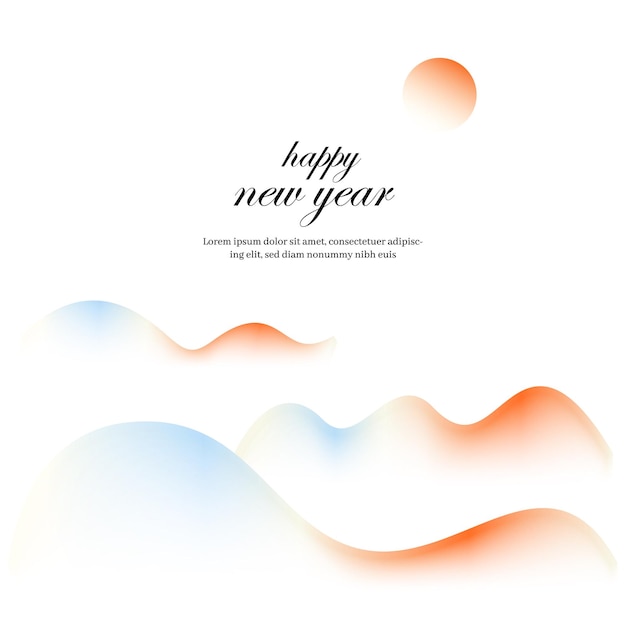 Vector gelukkige nieuwjaarskaart met abstracte golvende achtergrond koreaanse traditie