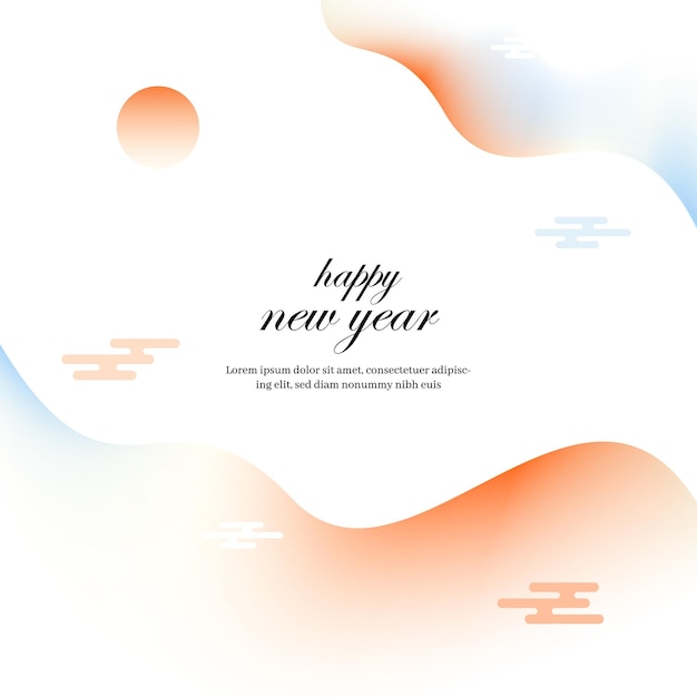 Vector gelukkige nieuwjaarskaart met abstracte golvende achtergrond koreaanse traditie