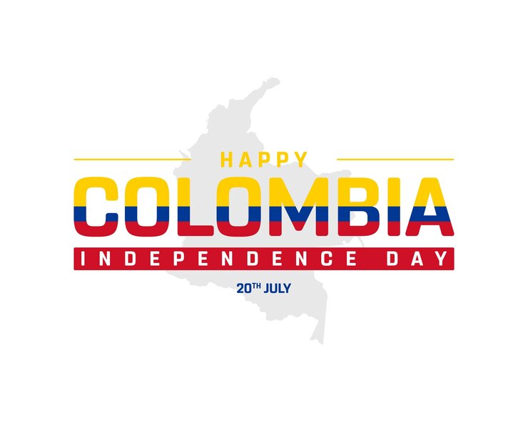 Vector gelukkige onafhankelijkheidsdag van colombia ontwerp onafhankelijkheidsdag van colombia colombia kaart achtergrond