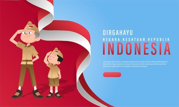 Gelukkige Onafhankelijkheidsdag van Indonesië Vectorillustratie met traditionele spelen