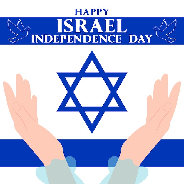 Gelukkige Onafhankelijkheidsdag van Israël kaart