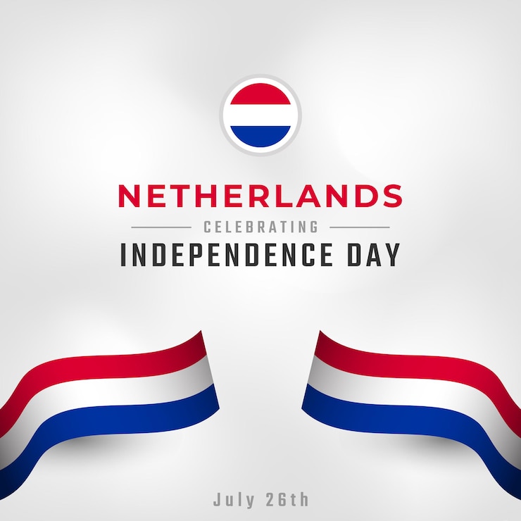 Vector gelukkige onafhankelijkheidsdag van nederland 26 juli viering vector ontwerp illustratie sjabloon