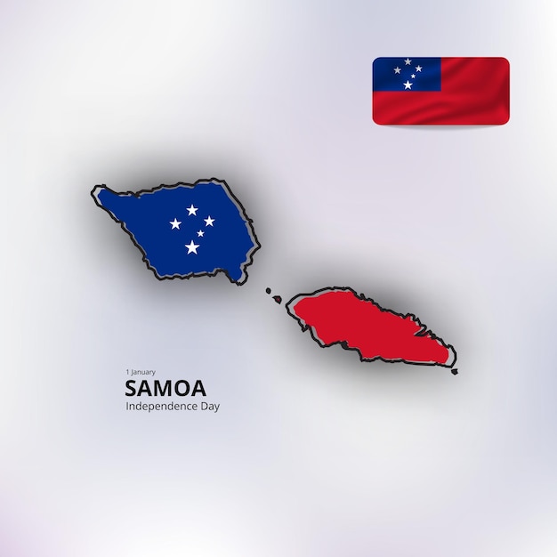 gelukkige onafhankelijkheidsdag van samoa, kaart, vlag