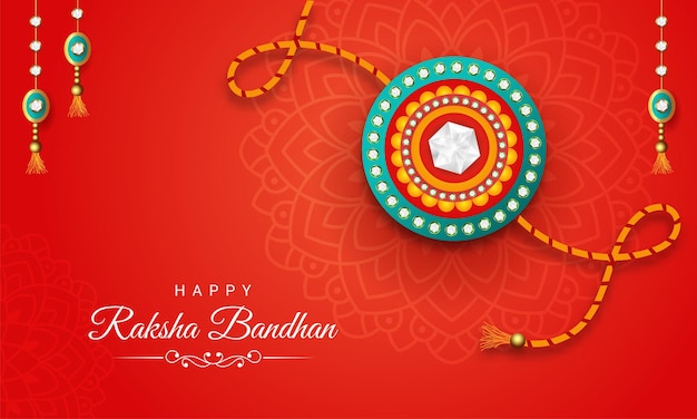Gelukkige raksha bandhan traditionele achtergrond met mandala kunst