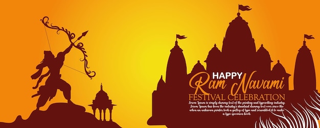 Vector gelukkige ram navami culturele banner hindoe festival verticale post wensen viering kaart ram navami