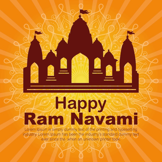 Gelukkige Ram Navami culturele Banner Hindoe festival verticale post wensen viering kaart Ram Navami