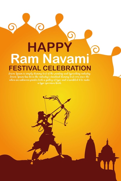 Gelukkige Ram Navami culturele Banner Hindoe festival verticale post wensen viering kaart Ram Navami
