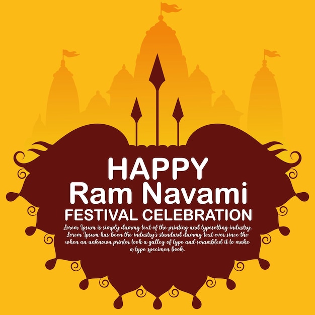 Gelukkige Ram Navami culturele Banner Hindoe festival verticale post wensen viering kaart Ram Navami