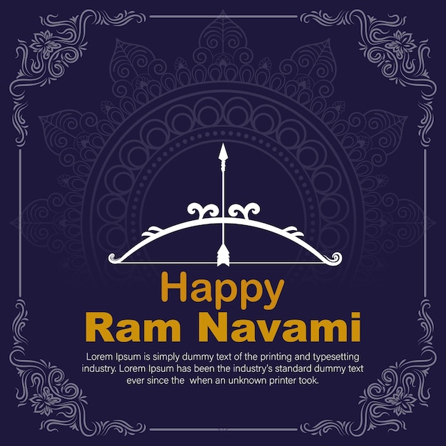 Gelukkige Ram Navami culturele Banner Hindoe festival verticale post wensen viering kaart Ram Navami