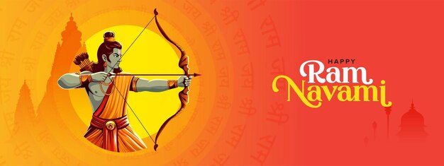 Gelukkige Ram Navami culturele festival wensen vector achtergrondontwerp