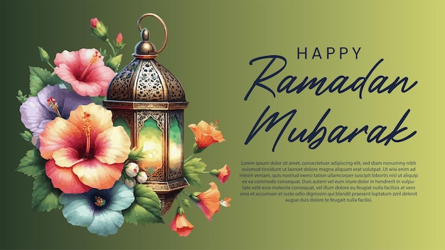 Vector gelukkige ramadan mubarak islamitische achtergrond banner sjabloon