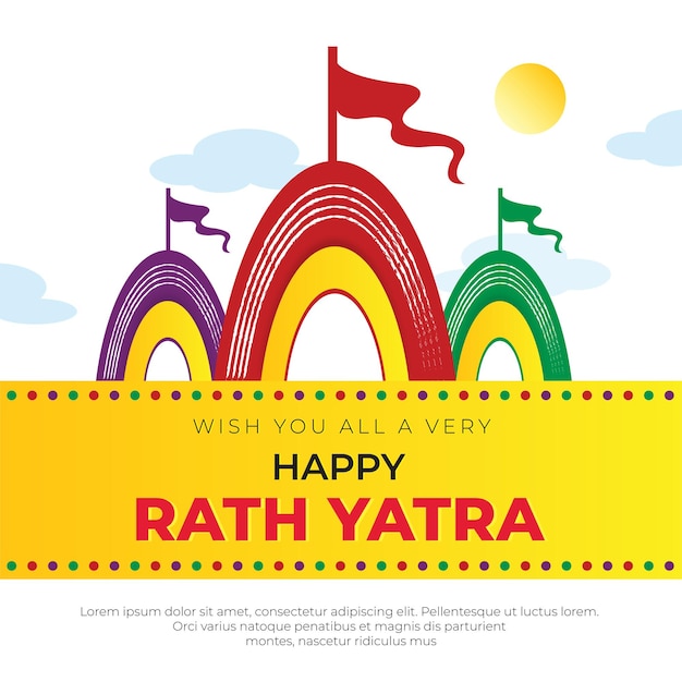 Gelukkige Rath Yatra kleurrijke illustratie