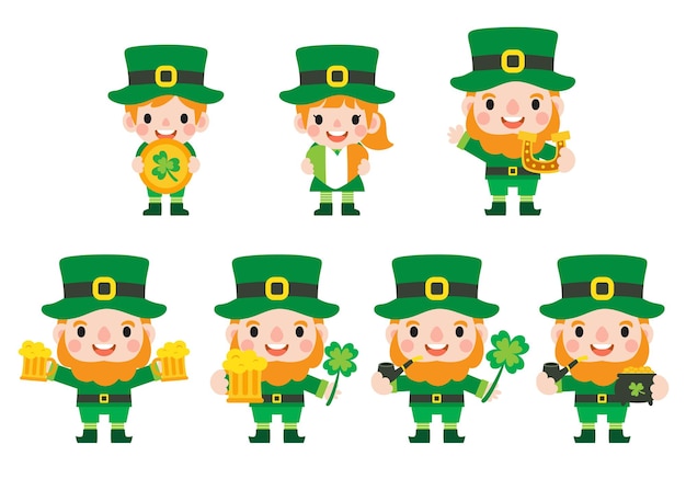 Vector gelukkige st. patrick's day clipart kid patrick