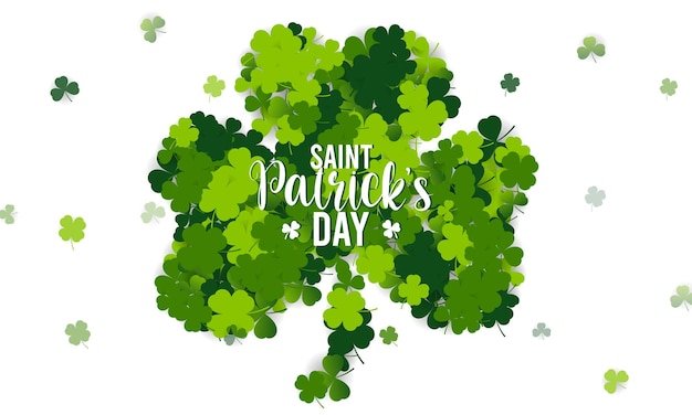 Gelukkige St. Patrick's Day Greeting Card Design met het groene klaverblad 17 maart viering