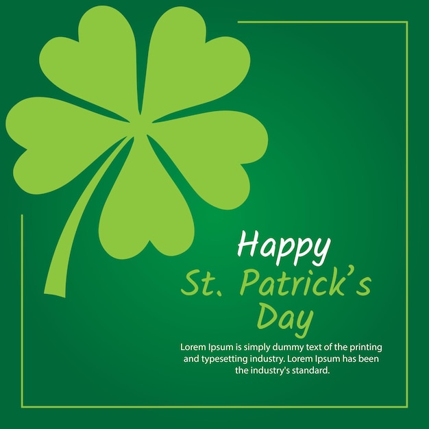 Gelukkige St. Patrick's Day kaart met Shamrock Vector illustratie