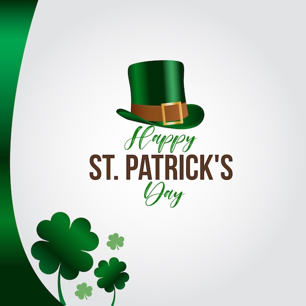Gelukkige St. Patrick's Day kaartje met groene hoed Lucky Saint Patrick concept voor banner post