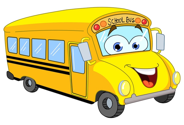 Vector gelukkige tekenfilm schoolbus