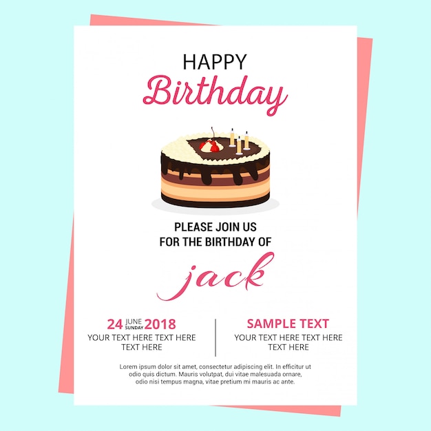 Vector gelukkige typografische kaart burthday met lichte vector als achtergrond