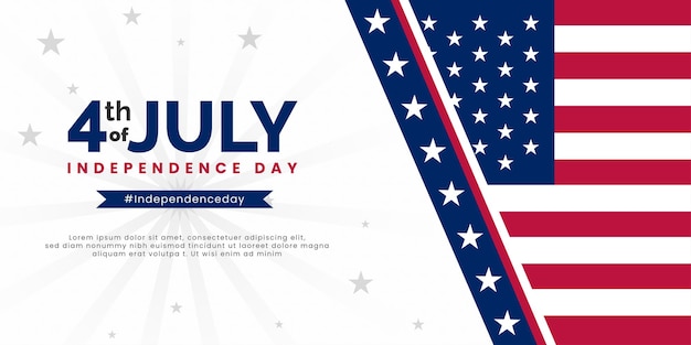 Gelukkige USA Onafhankelijkheidsdag Rood Blauw Witte Achtergrond Social Media Banner Ontwerp Gratis Vector