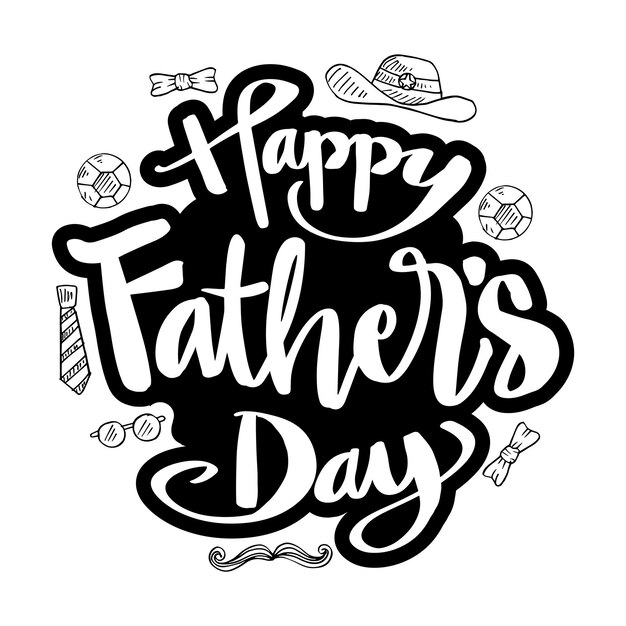 Gelukkige vaderdag hand belettering kaart