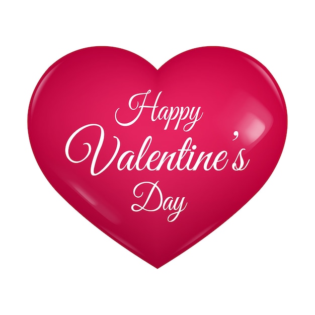 Gelukkige Valentijnsdag 3d hart Rood hart