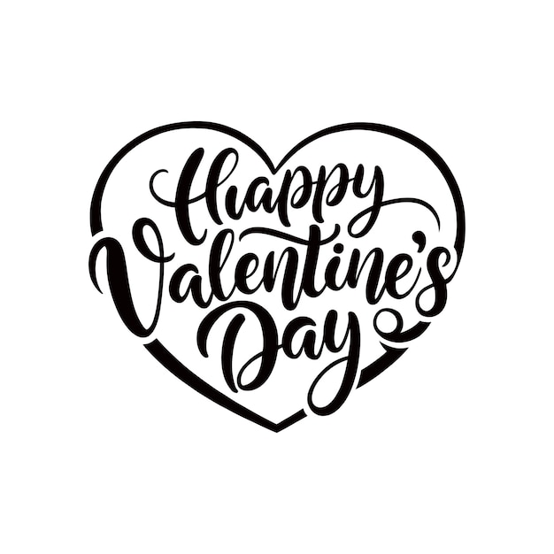 Gelukkige Valentijnsdag en hartvormige typografie vector terwijl achtergrond