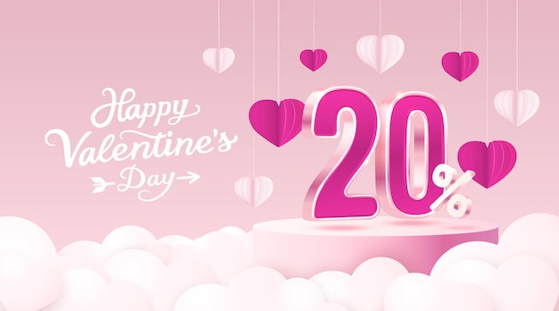 Gelukkige Valentijnsdag mega sale speciale aanbieding uitverkoop banner bord promotie vector illustratie
