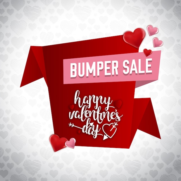 Gelukkige Valentijnsdag met bumper verkoop banner