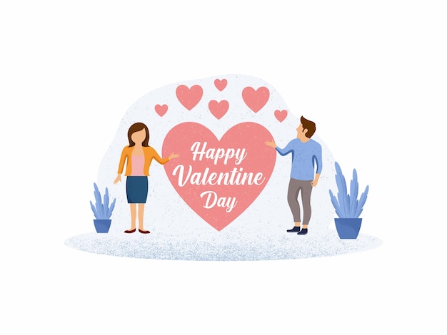 Gelukkige valentijnsdag platte ontwerp illustratie