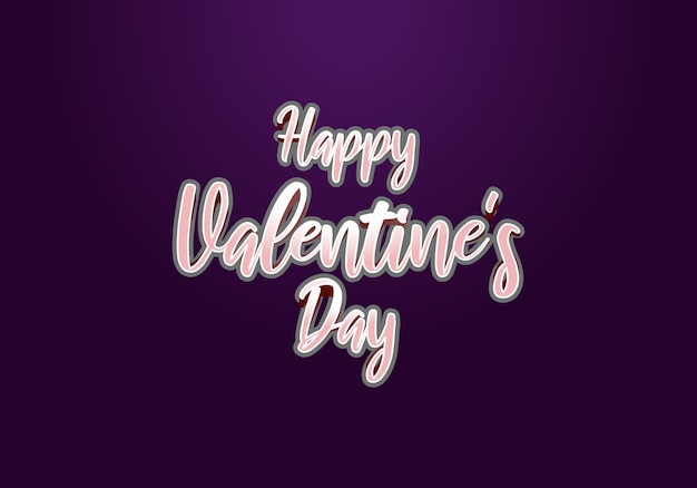 Vector gelukkige valentijnsdag tekst en achtergrond