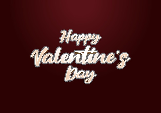 Vector gelukkige valentijnsdag tekst en achtergrond