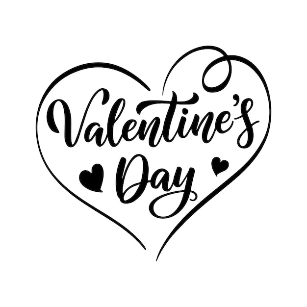 Gelukkige Valentijnsdag typografie in een hartvormige vector illustratie