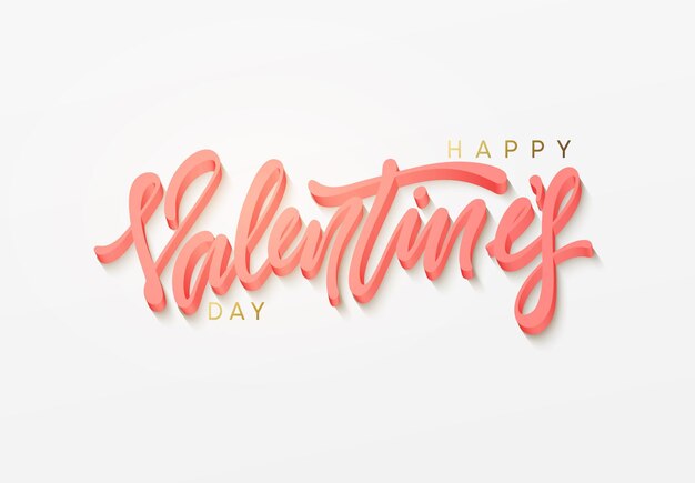 Gelukkige Valentijnsdag vector tekst. Belettering ontwerp wenskaart.