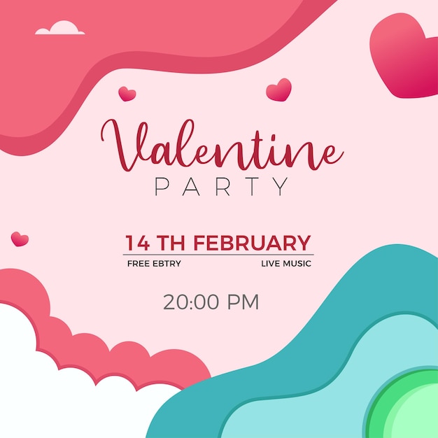 Vector gelukkige valentine achtergrond met ballonnen hart patroon vector illustratie behang flyers