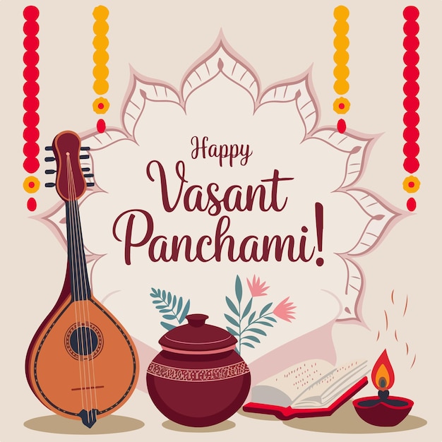 Gelukkige Vasant Panchami Indiase festival illustratie
