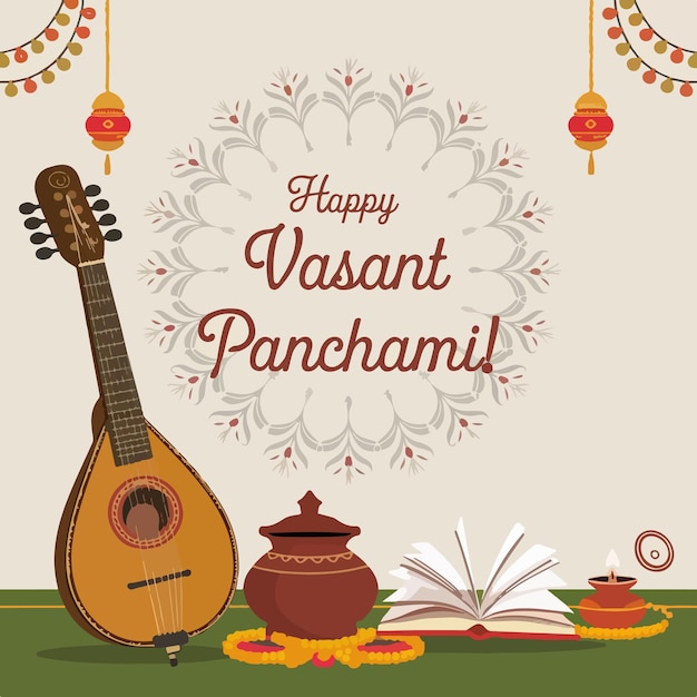 Gelukkige Vasant Panchami Indiase festival illustratie