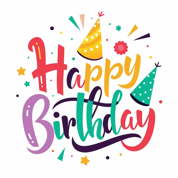 Gelukkige verjaardag Begroeting typografie vector illustratie
