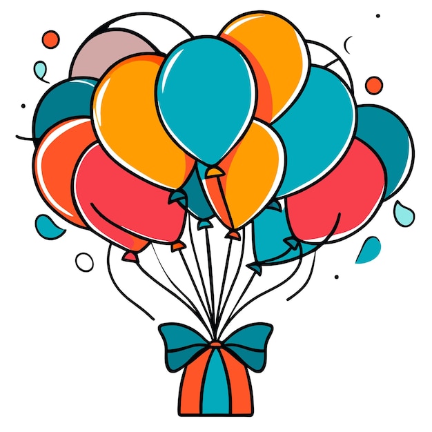 Gelukkige verjaardag of nieuwjaar Ballon bunches set vector illustratie