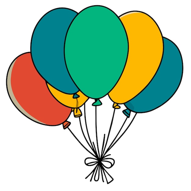 Gelukkige verjaardag of nieuwjaar ballon bunches set vector illustratie