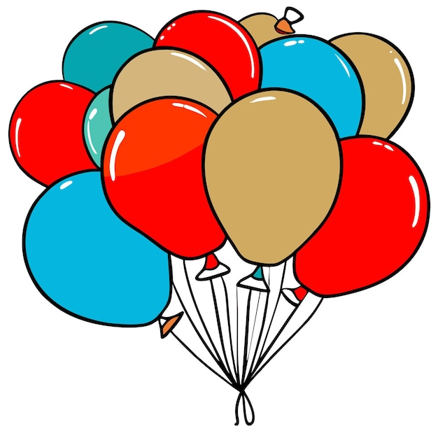 Gelukkige verjaardag of nieuwjaar Ballon bunches set vector illustratie