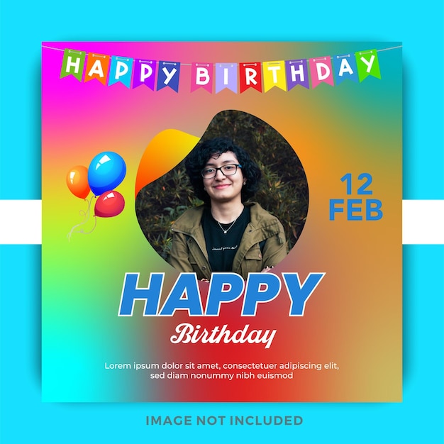 Gelukkige verjaardag sociale media Instagram web banner sjabloon