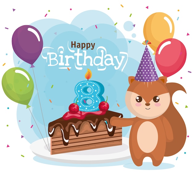 Gelukkige verjaardagskaart met aardeekhoorn