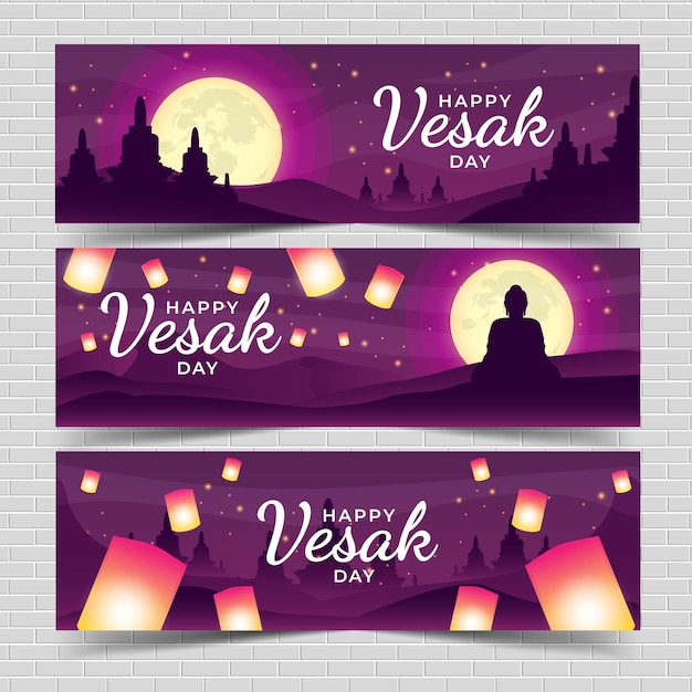 Gelukkige Vesak dag banners