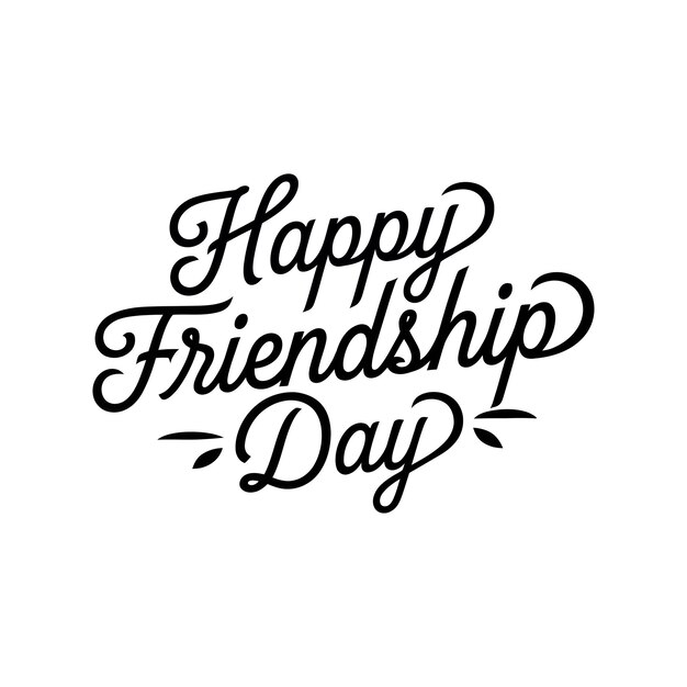 Gelukkige vriendschapsdag typografie met witte achtergrond