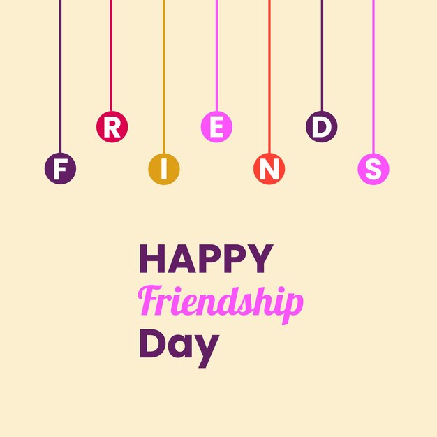 Gelukkige vriendschapsdag vectorontwerpInternationale vriendschapsvector met stijlvolle tekst