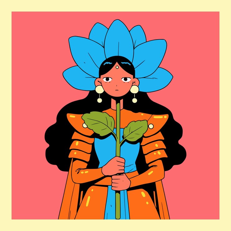 Vector gelukkige vrouwendag kaartje flower warrior